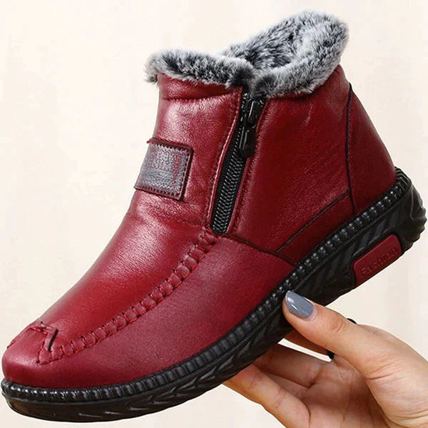 Bota De Couro Legítimo Feminina Anatômica Aveludada - Passo Seguro