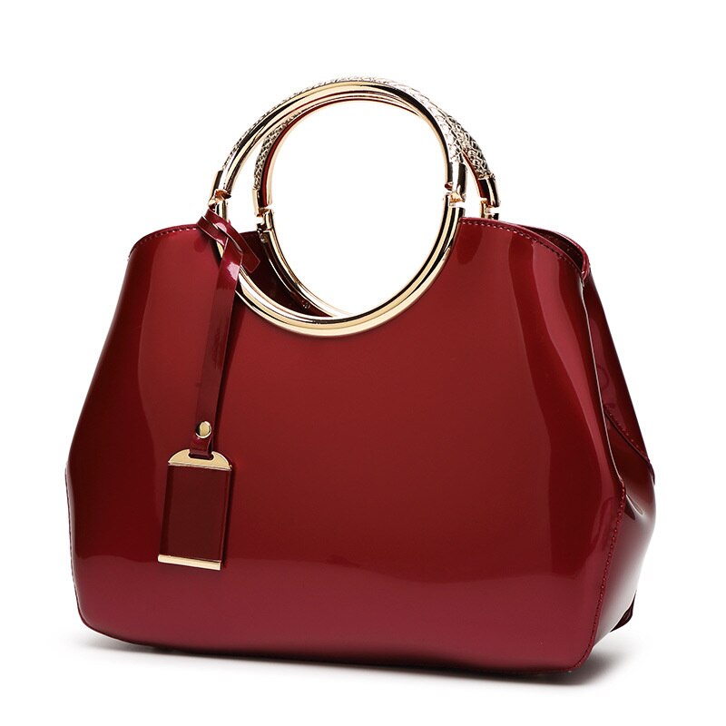 Bolsa De Couro Legítimo Feminina Envernizada - Luxeverse