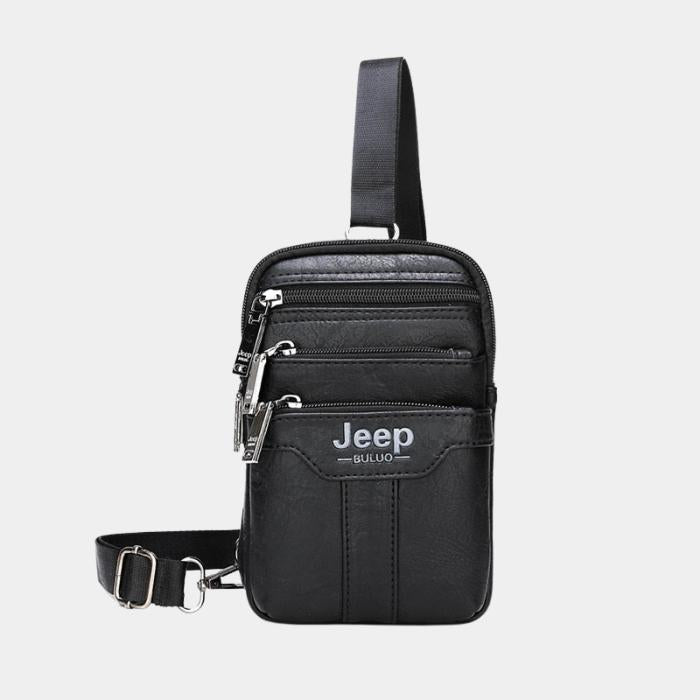 Bolsa Masculina Couro Legítimo Transversal Para Celular- Jeep Mens