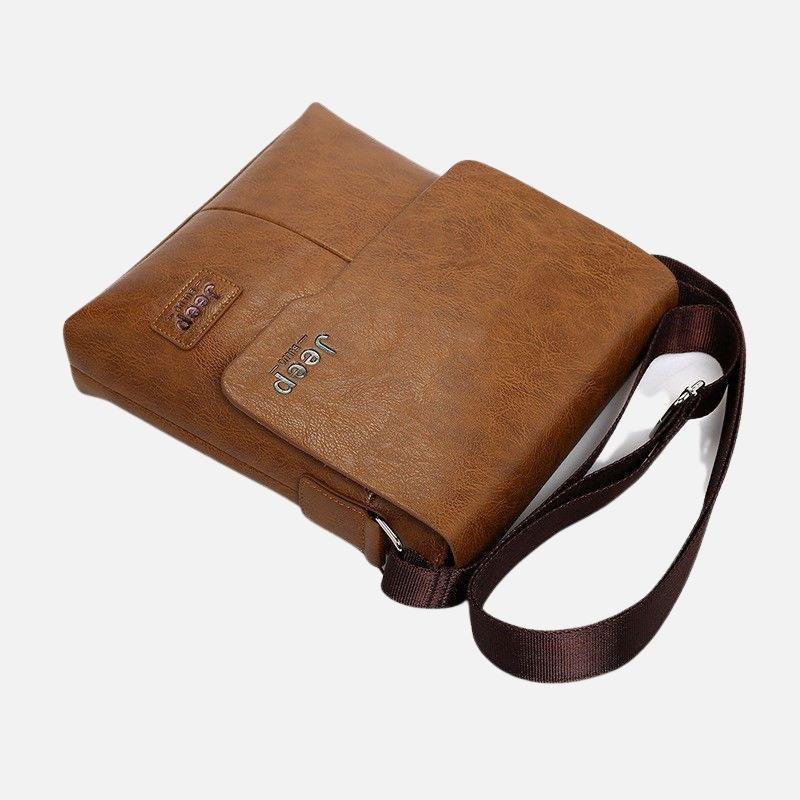 Bolsa JEEP Transversal Masculina de Couro Legítimo Impermeável - Pocket Bag