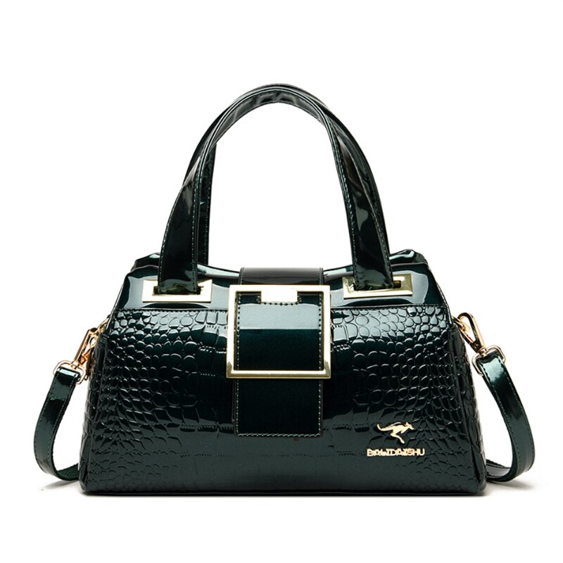 Bolsa De Couro Legítimo Feminina Crossbody Padrão Crocodilo - Croco Clutch