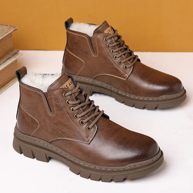 Bota Masculina de Inverno em Couro Legítimo - Slim