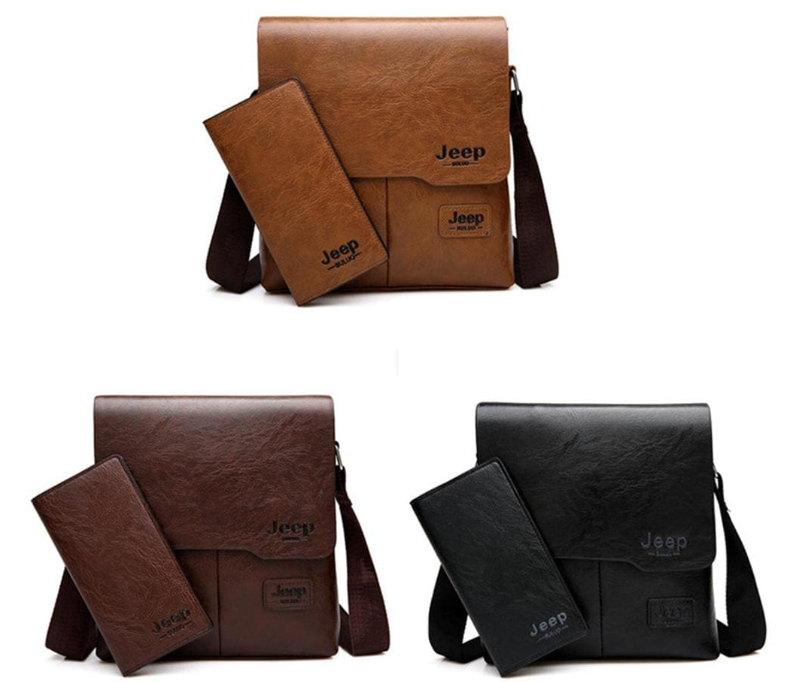 Bolsa de Lado+Carteira de Couro - Jeep Bulue