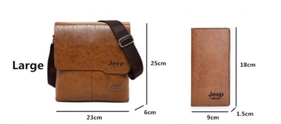 Bolsa de Lado+Carteira de Couro - Jeep Bulue