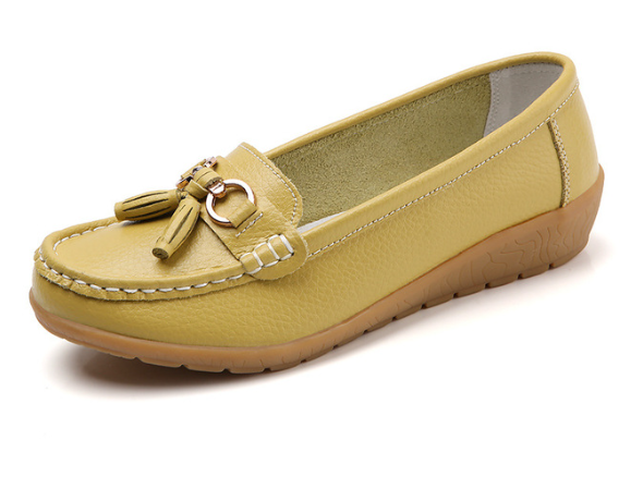 Mocassim De Couro Legítimo Feminino Casual - Passo Leve