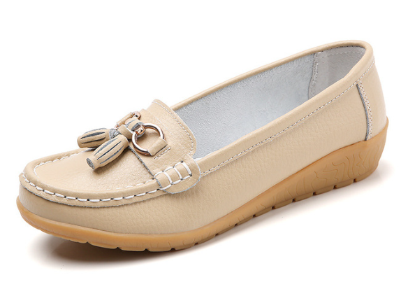 Mocassim De Couro Legítimo Feminino Casual - Passo Leve