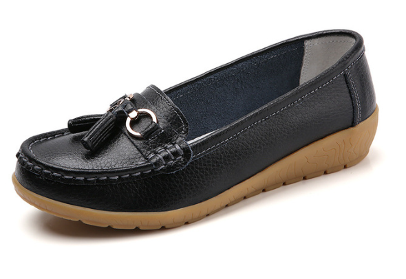 Mocassim De Couro Legítimo Feminino Casual - Passo Leve