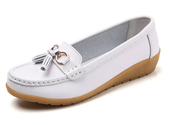 Mocassim De Couro Legítimo Feminino Casual - Passo Leve