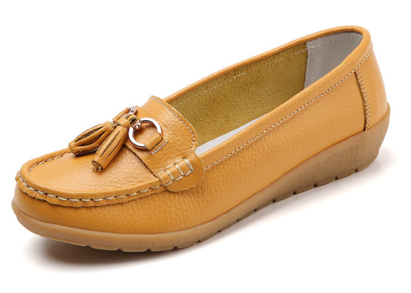 Mocassim De Couro Legítimo Feminino Casual - Passo Leve
