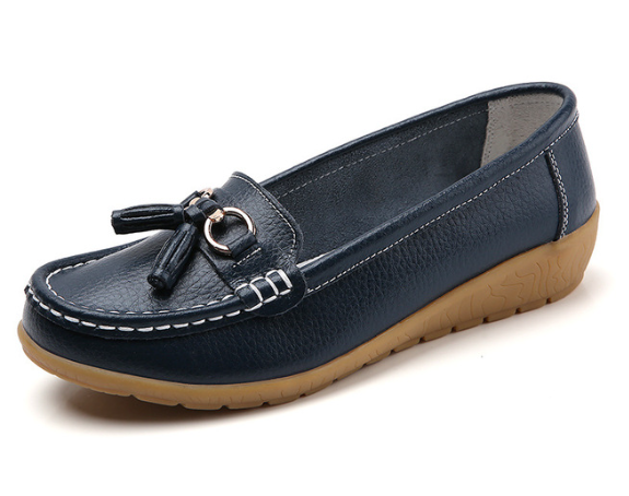 Mocassim De Couro Legítimo Feminino Casual - Passo Leve