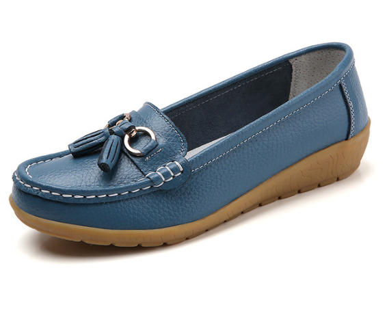Mocassim De Couro Legítimo Feminino Casual - Passo Leve