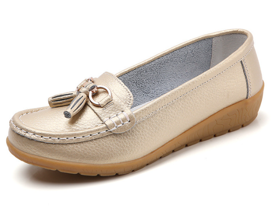 Mocassim De Couro Legítimo Feminino Casual - Passo Leve