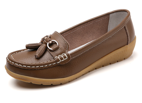 Mocassim De Couro Legítimo Feminino Casual - Passo Leve