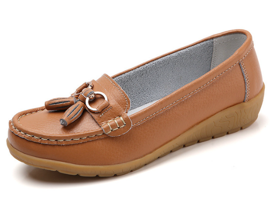 Mocassim De Couro Legítimo Feminino Casual - Passo Leve