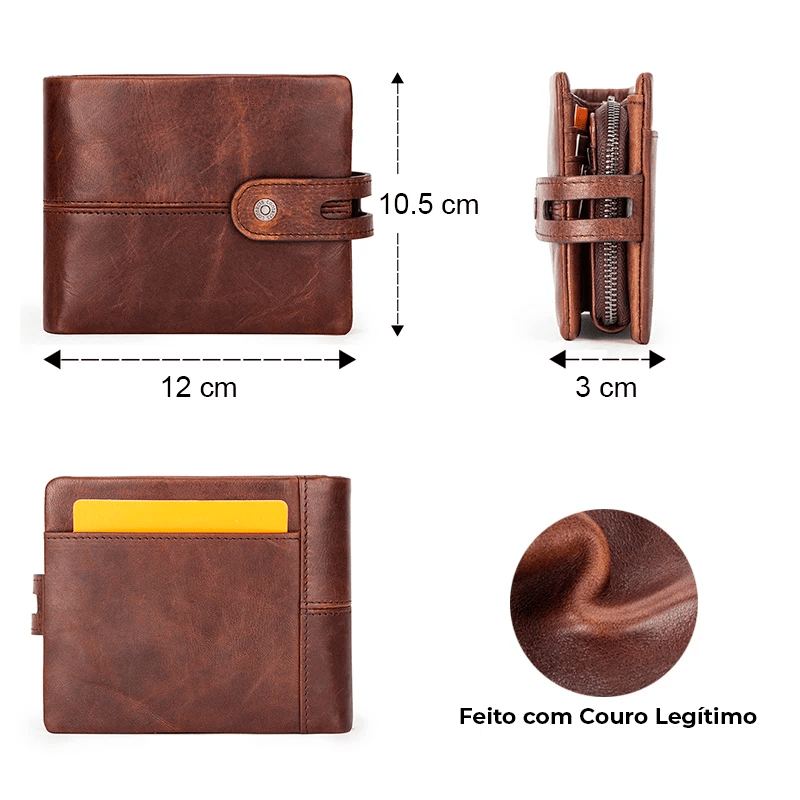 Carteira Masculina De Couro Legítimo - Contact