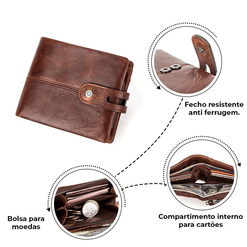 Carteira Masculina De Couro Legítimo - Contact
