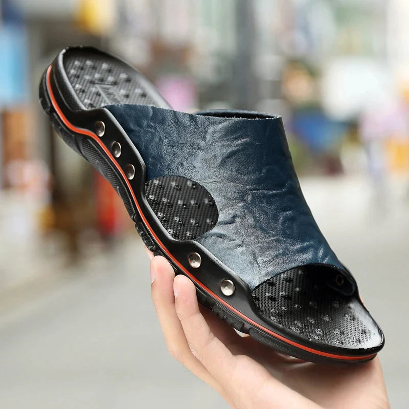 Sandália Masculina em Couro Legítimo - Living