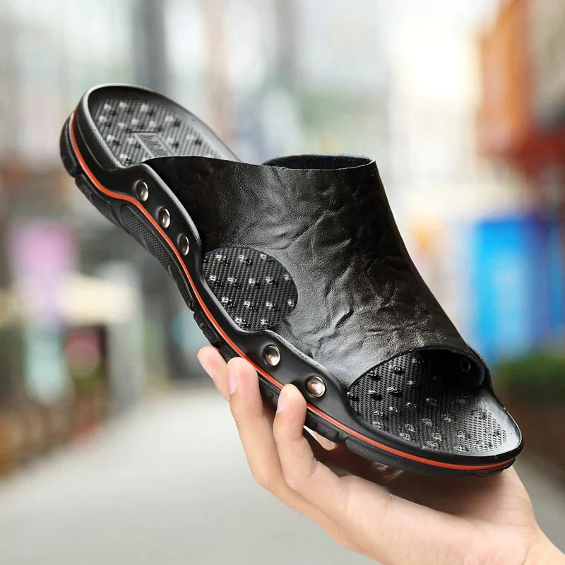 Sandália Masculina em Couro Legítimo - Living