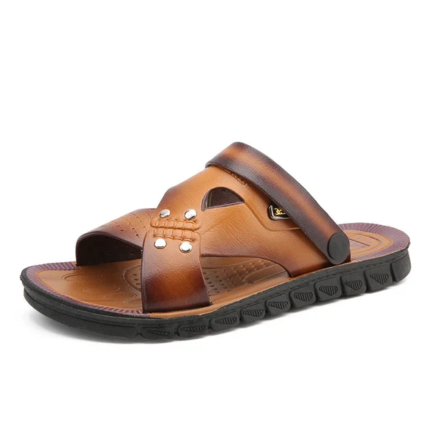 Sandália Masculina em Couro Legítimo - Steven