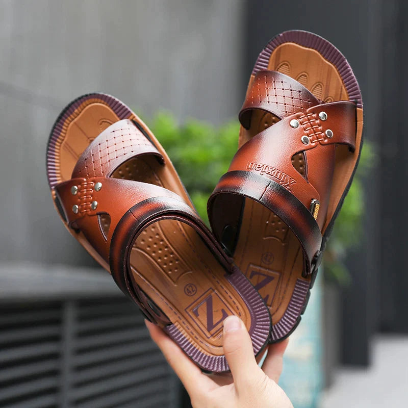 Sandália Masculina em Couro Legítimo - Steven