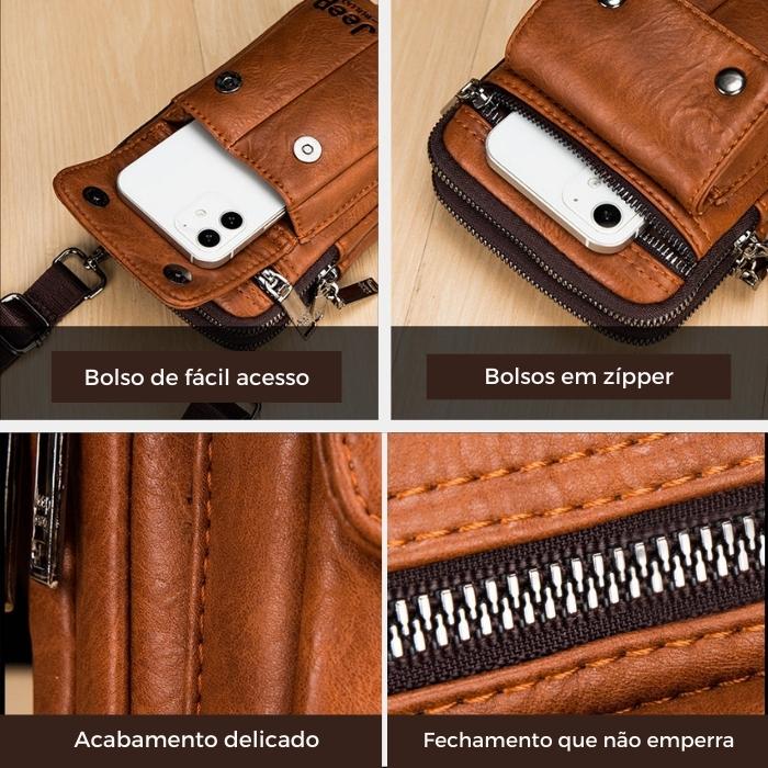 Bolsa Polchete Masculina de Couro Legítimo JEEP - UrbanCou