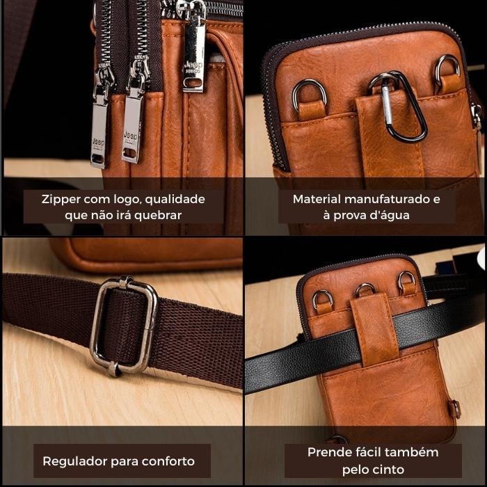 Bolsa Polchete Masculina de Couro Legítimo JEEP - UrbanCou