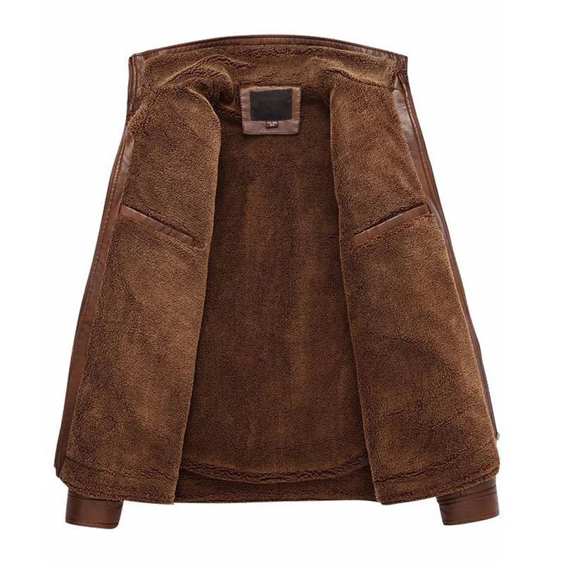 Jaqueta Masculina de Inverno em Couro Legítimo - Coldest