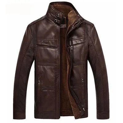 Jaqueta Masculina de Inverno em Couro Legítimo - Coldest