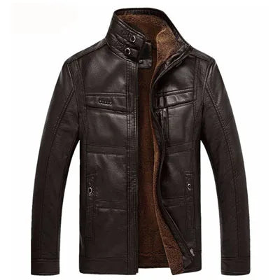 Jaqueta Masculina de Inverno em Couro Legítimo - Coldest