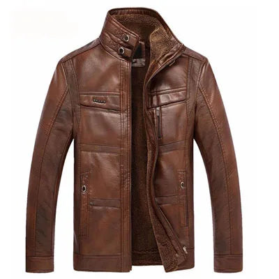 Jaqueta Masculina de Inverno em Couro Legítimo - Coldest
