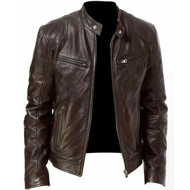 Jaqueta Masculina de Inverno em Couro Legítimo - Toppest
