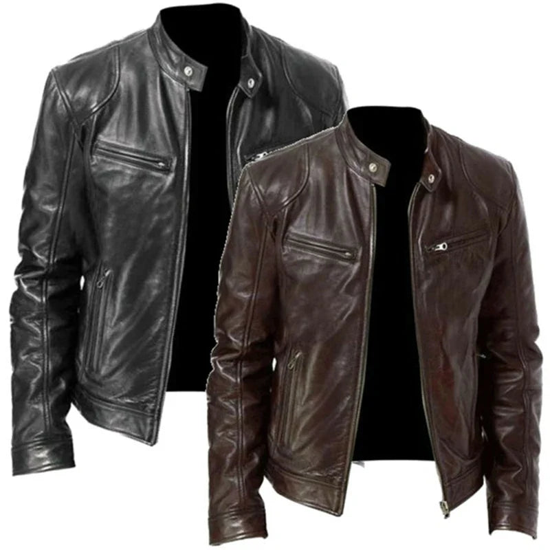 Jaqueta Masculina de Inverno em Couro Legítimo - Toppest