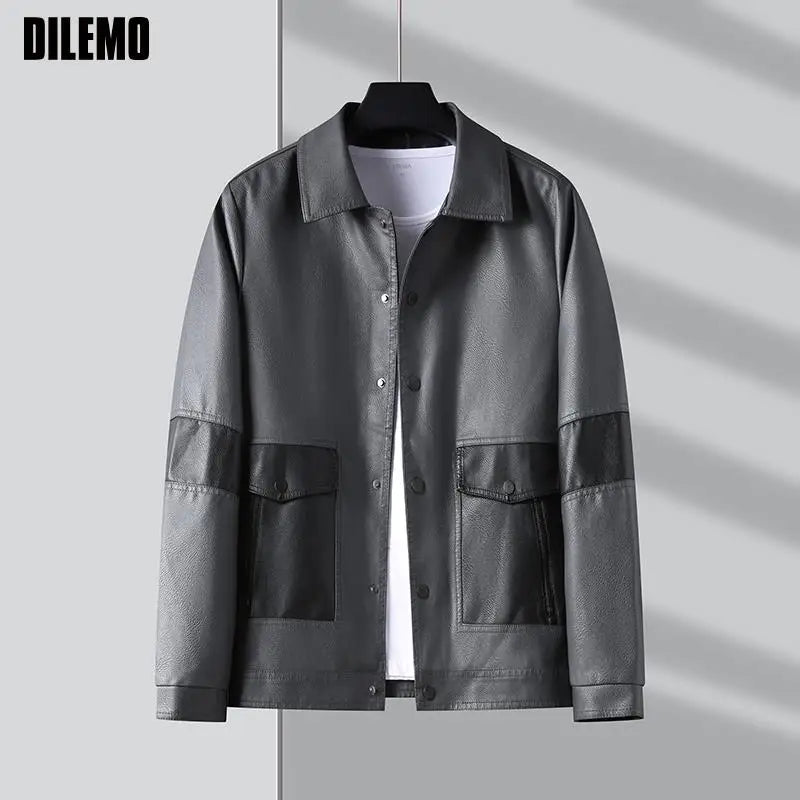 Jaqueta Masculina de Inverno em Couro Legítimo - Snowstorm