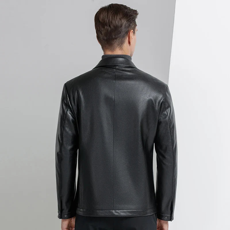Jaqueta Masculina de Inverno em Couro Legítimo - Everest