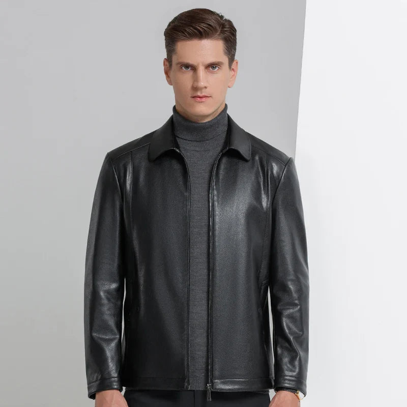 Jaqueta Masculina de Inverno em Couro Legítimo - Everest