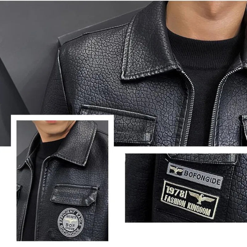 Jaqueta Masculina de Inverno em Couro Legítimo - Boreal