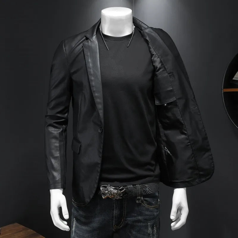 Jaqueta Masculina de Inverno em Couro Legítimo - Raven
