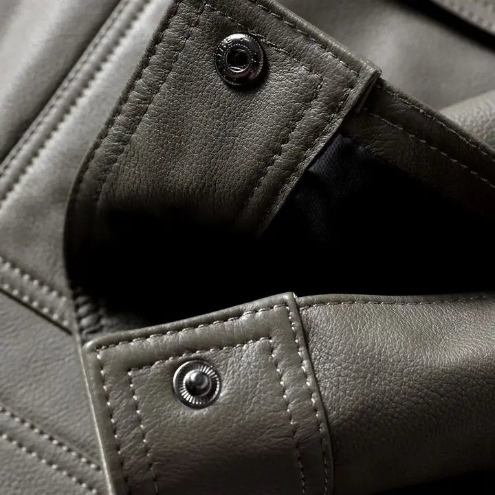 Jaqueta Masculina de Inverno em Couro Legítimo - Artic