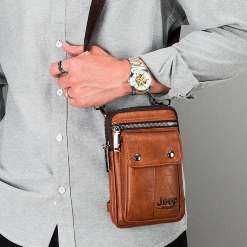 Bolsa Polchete Masculina de Couro Legítimo JEEP - UrbanCou