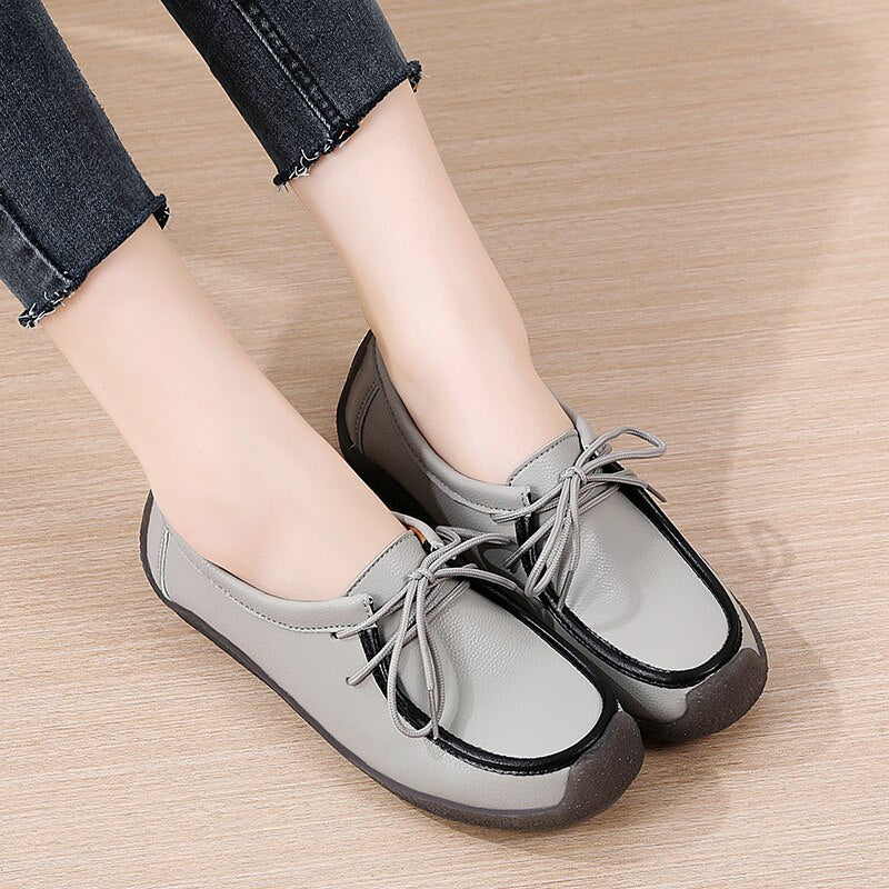 Mocassim de Couro Legítimo Feminino Confortável Antiderrapante - Lilly