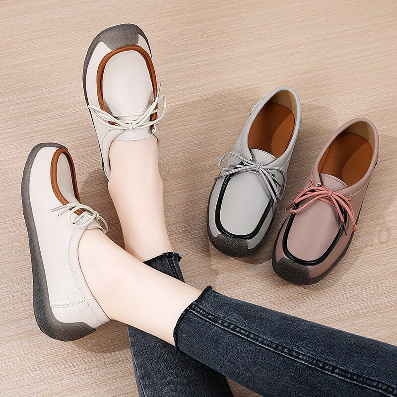 Mocassim de Couro Legítimo Feminino Confortável Antiderrapante - Lilly