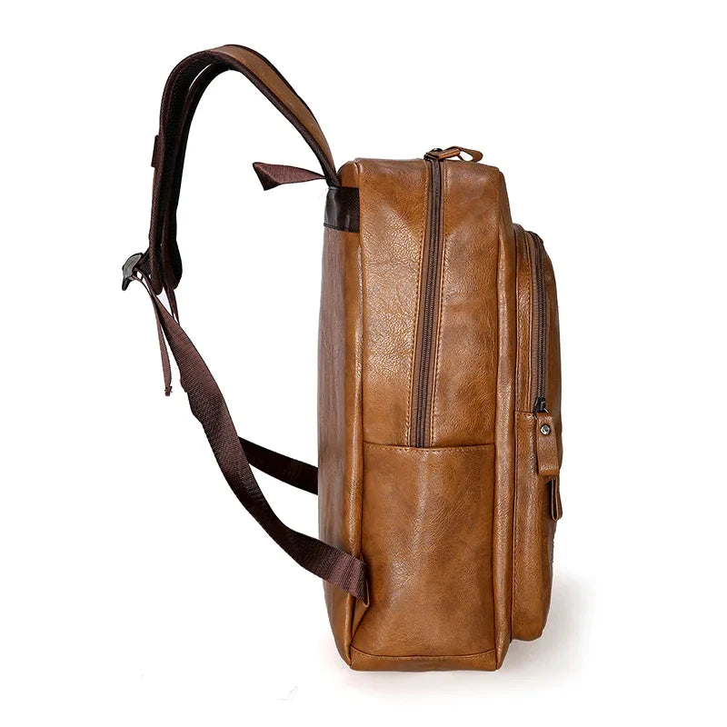 Mochila Masculina De Couro Legítimo - Survival