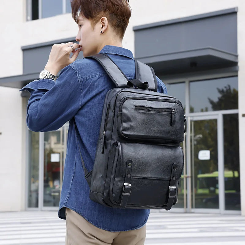 Mochila Masculina De Couro Legítimo - Gunter