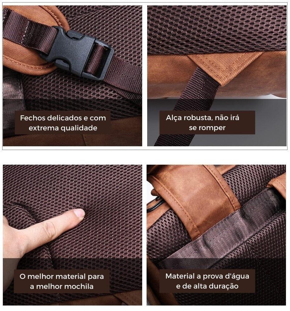 Mochila Masculina De Couro Legítimo Jepp - Traveling Backpack
