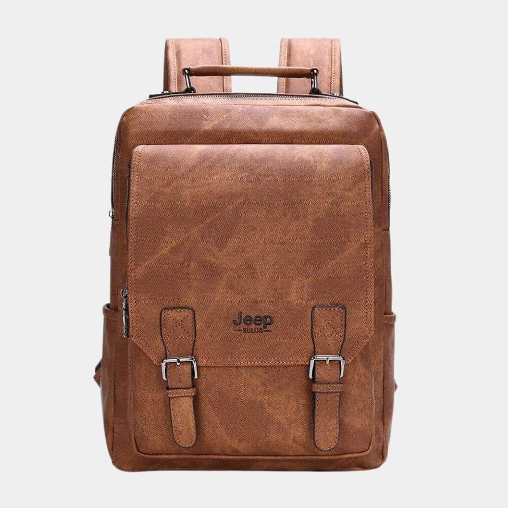 Mochila Masculina De Couro Legítimo Jepp - Traveling Backpack