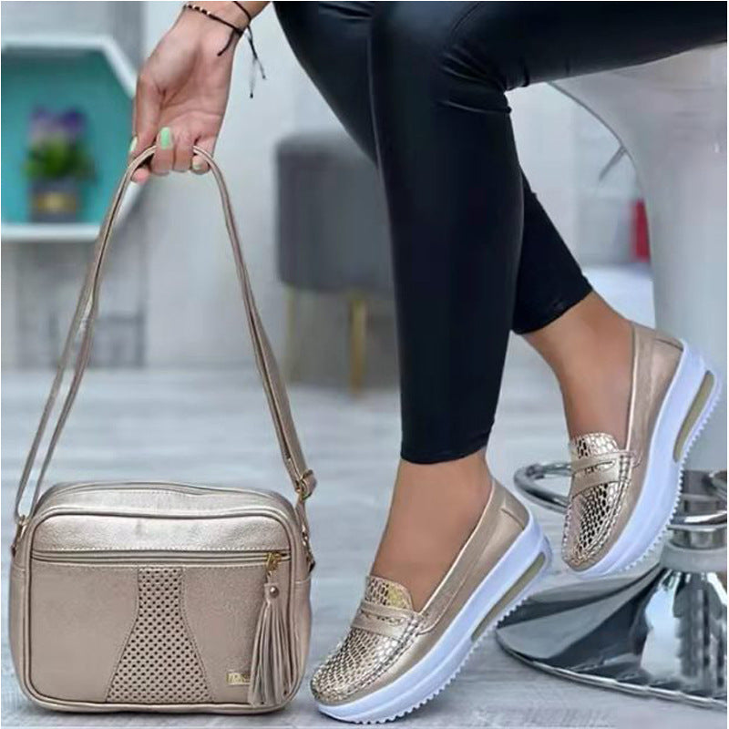 Mocassim De Couro Legítimo Feminino Plataforma - Lolla