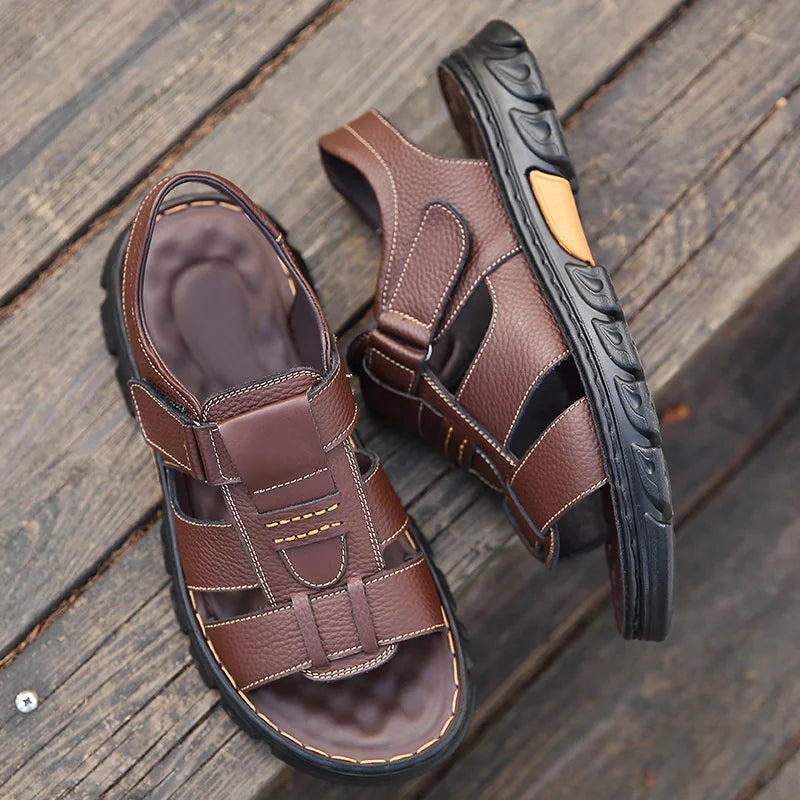Sandália Masculina em Couro Legítimo - Chaos