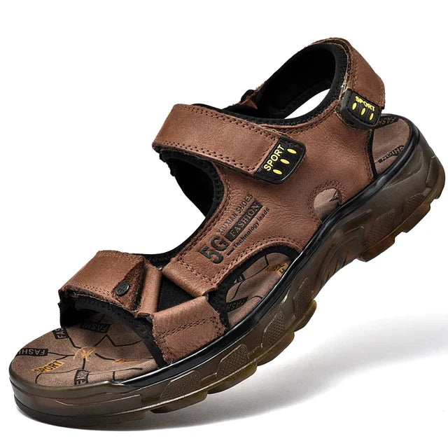 Sandália Masculina em Couro Legítimo - Trattes