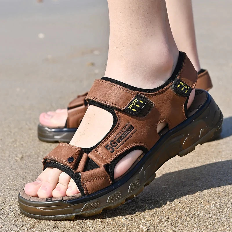 Sandália Masculina em Couro Legítimo - Trattes