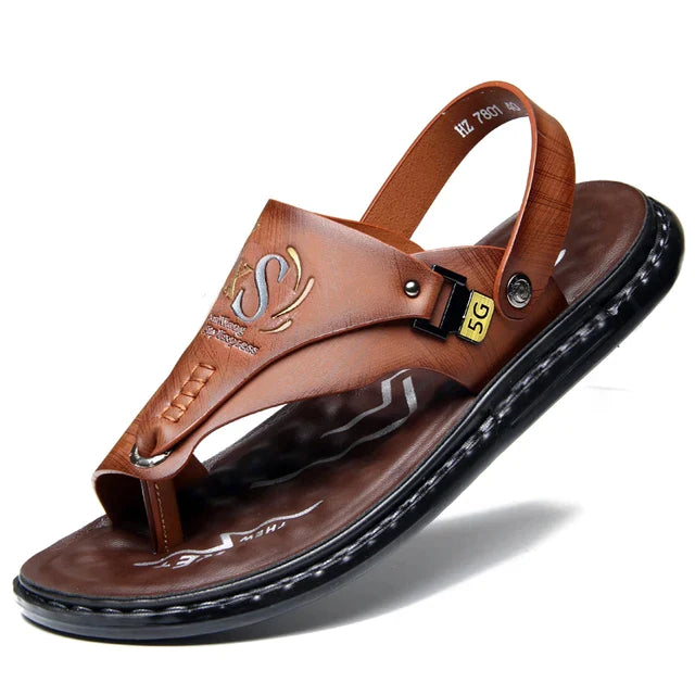Sandália Masculina em Couro Legítimo - Wise
